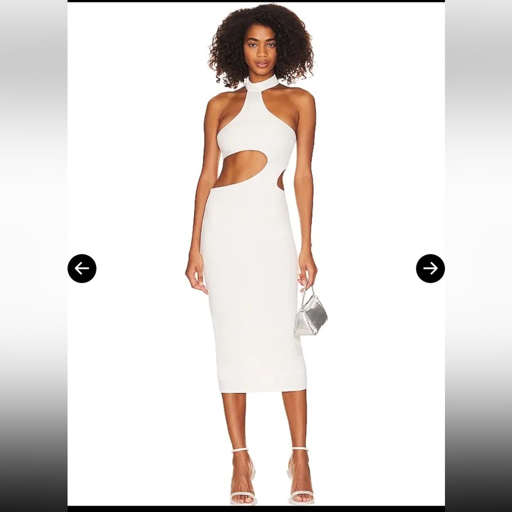 NBD Revolve Wren Midi Dress Size XS NWT - SOLD OUT Bodycon Fitted Cutout